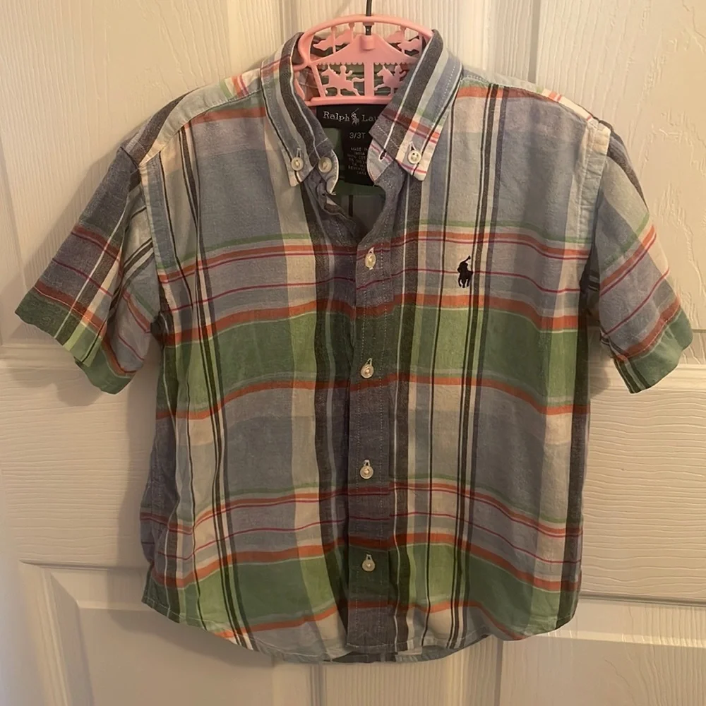 Ralph Lauren shirt button down plaid boys 3T
